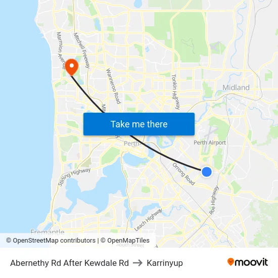 Abernethy Rd After Kewdale Rd to Karrinyup map