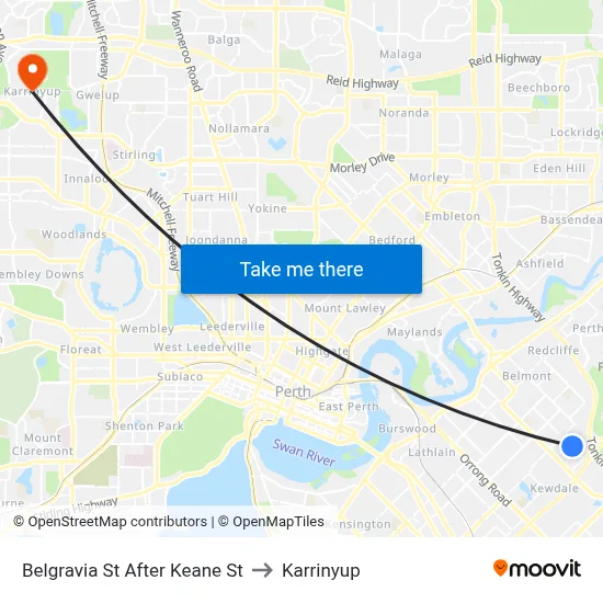 Belgravia St After Keane St to Karrinyup map