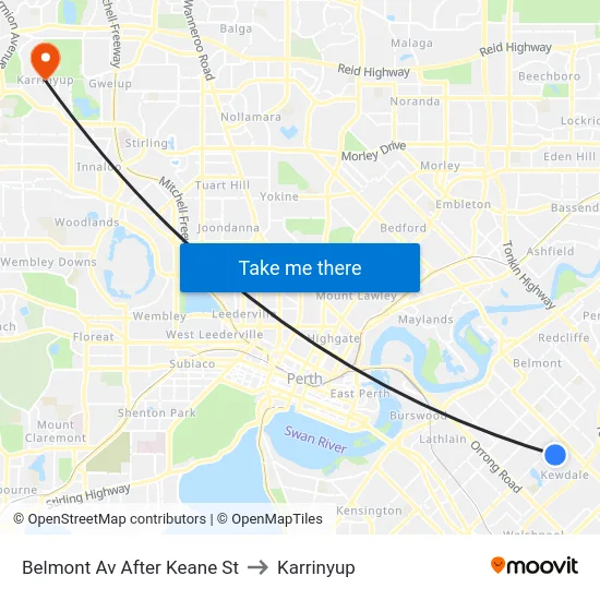 Belmont Av After Keane St to Karrinyup map