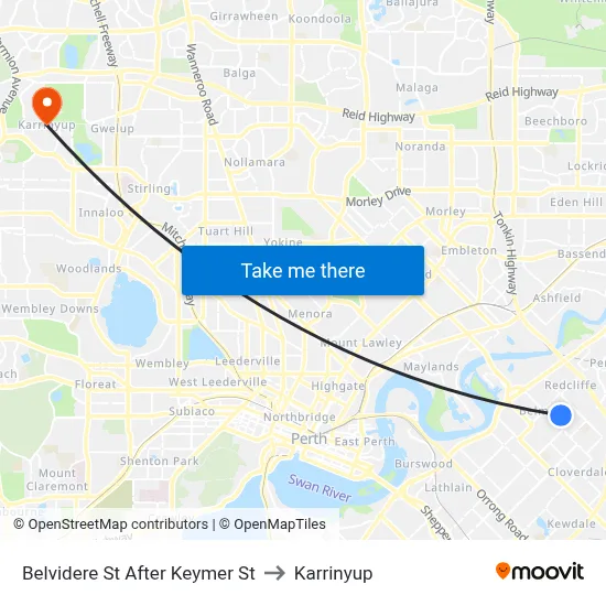 Belvidere St After Keymer St to Karrinyup map