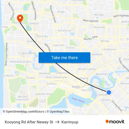 Kooyong Rd After Newey St to Karrinyup map