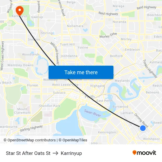 Star St After Oats St to Karrinyup map