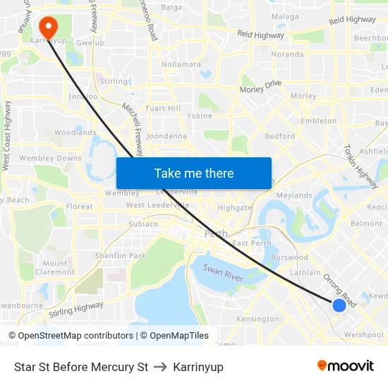 Star St Before Mercury St to Karrinyup map
