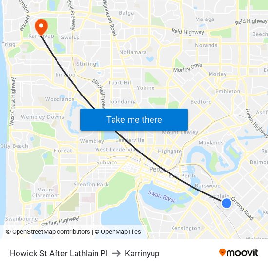 Howick St After Lathlain Pl to Karrinyup map