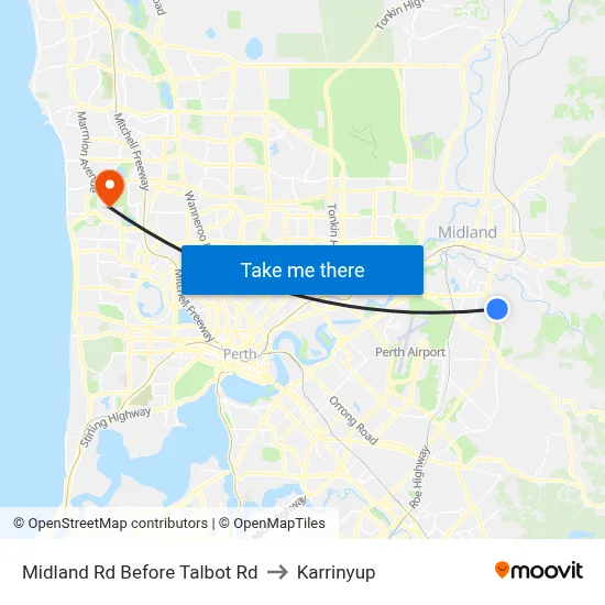 Midland Rd Before Talbot Rd to Karrinyup map