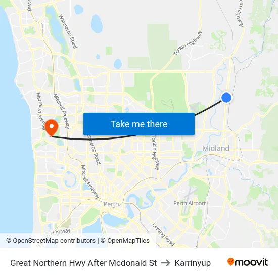 Great Northern Hwy After Mcdonald St to Karrinyup map