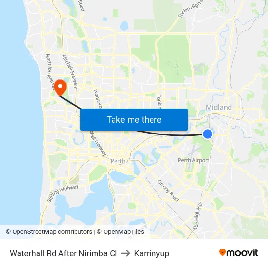 Waterhall Rd After Nirimba Cl to Karrinyup map