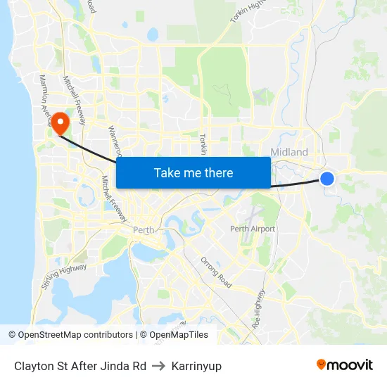 Clayton St After Jinda Rd to Karrinyup map