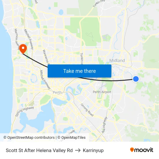 Scott St After Helena Valley Rd to Karrinyup map
