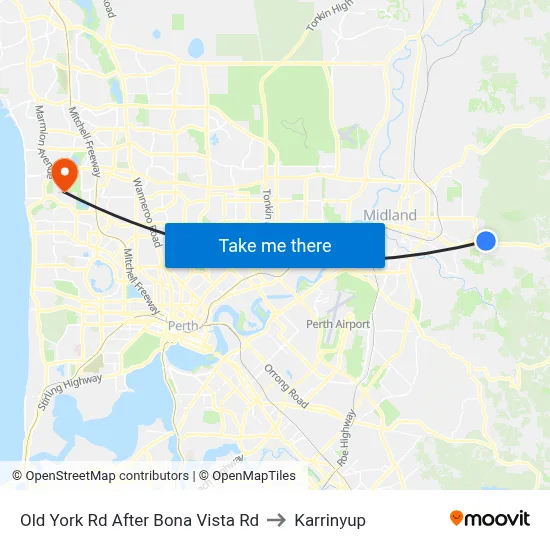 Old York Rd After Bona Vista Rd to Karrinyup map