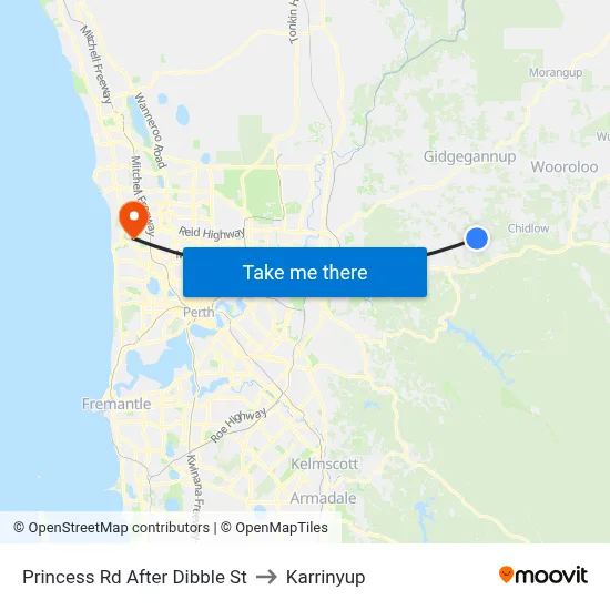 Princess Rd After Dibble St to Karrinyup map