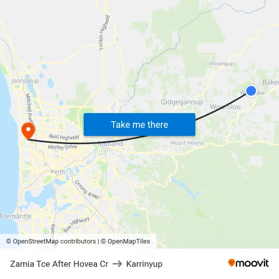 Zamia Tce After Hovea Cr to Karrinyup map