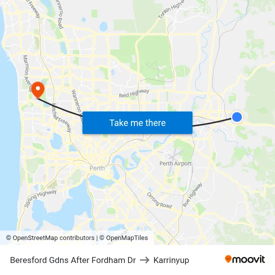 Beresford Gdns After Fordham Dr to Karrinyup map