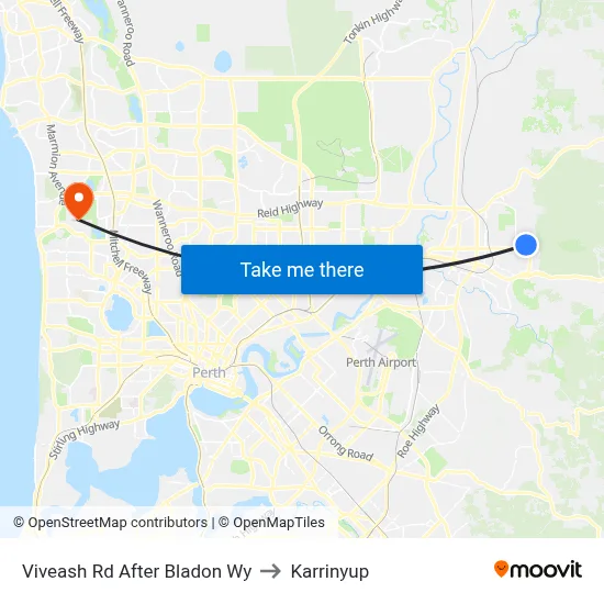 Viveash Rd After Bladon Wy to Karrinyup map