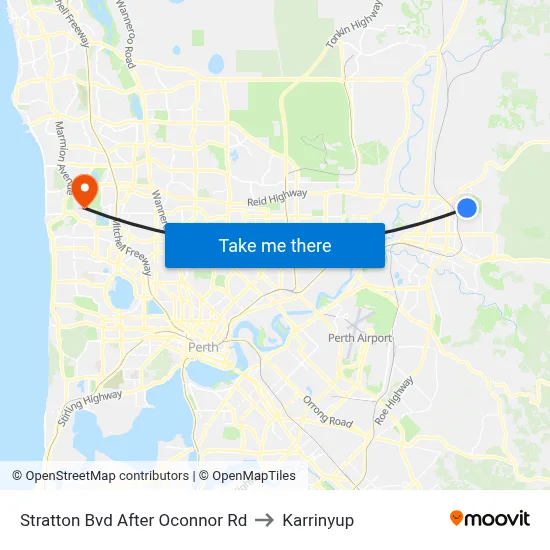 Stratton Bvd After Oconnor Rd to Karrinyup map