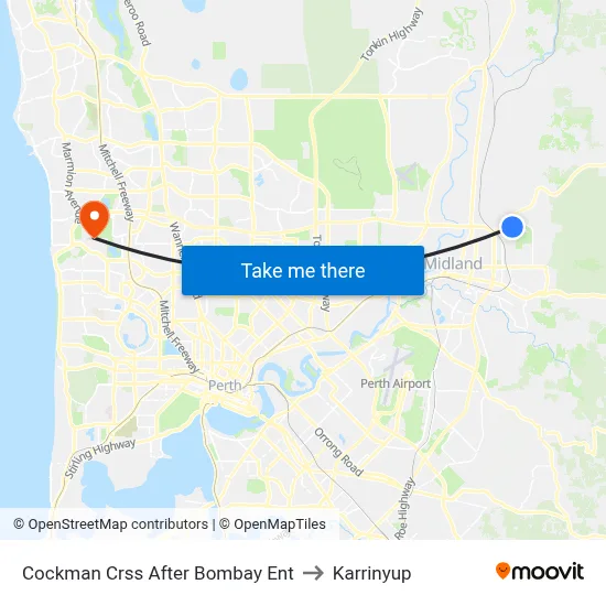 Cockman Crss After Bombay Ent to Karrinyup map