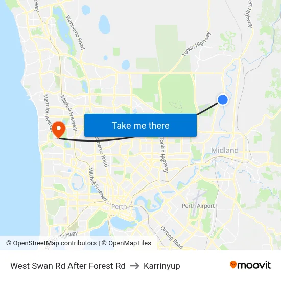 West Swan Rd After Forest Rd to Karrinyup map