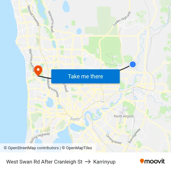 West Swan Rd After Cranleigh St to Karrinyup map