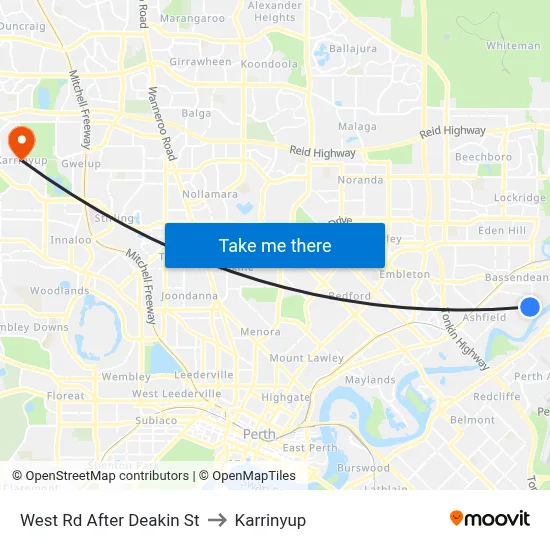 West Rd After Deakin St to Karrinyup map