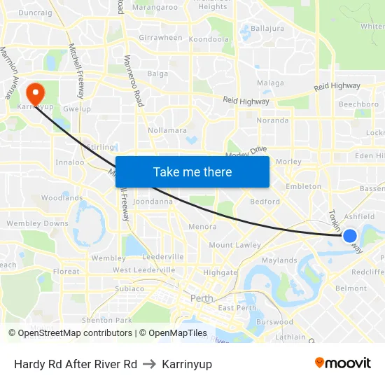 Hardy Rd After River Rd to Karrinyup map