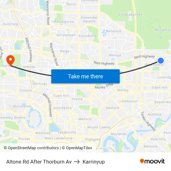Altone Rd After Thorburn Av to Karrinyup map