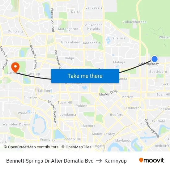 Bennett Springs Dr After Domatia Bvd to Karrinyup map