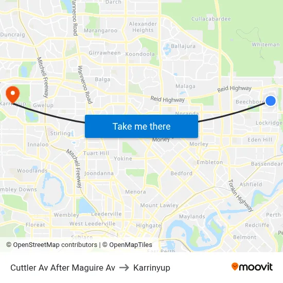 Cuttler Av After Maguire Av to Karrinyup map