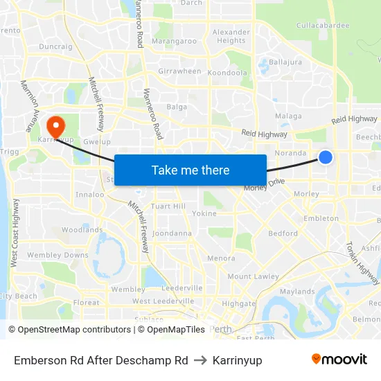 Emberson Rd After Deschamp Rd to Karrinyup map