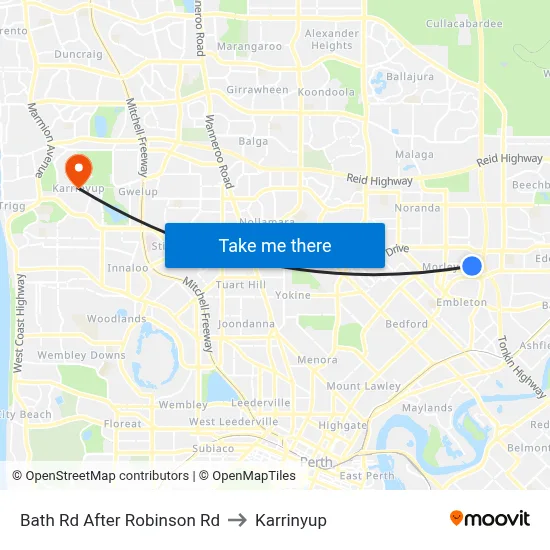 Bath Rd After Robinson Rd to Karrinyup map