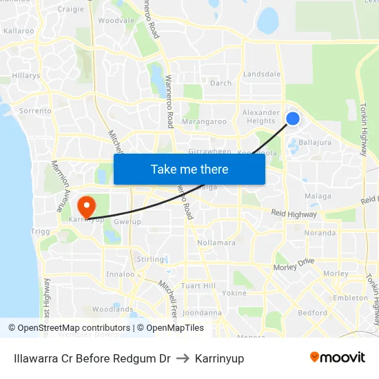 Illawarra Cr Before Redgum Dr to Karrinyup map