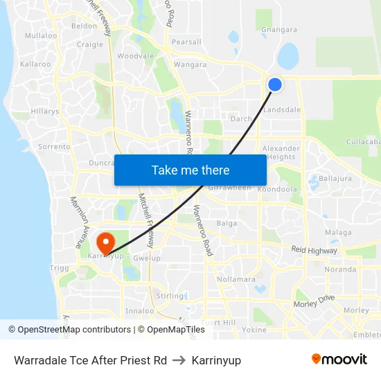 Warradale Tce After Priest Rd to Karrinyup map