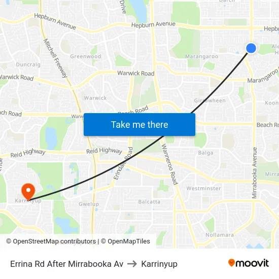 Errina Rd After Mirrabooka Av to Karrinyup map
