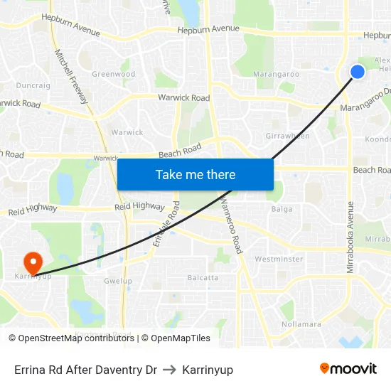 Errina Rd After Daventry Dr to Karrinyup map