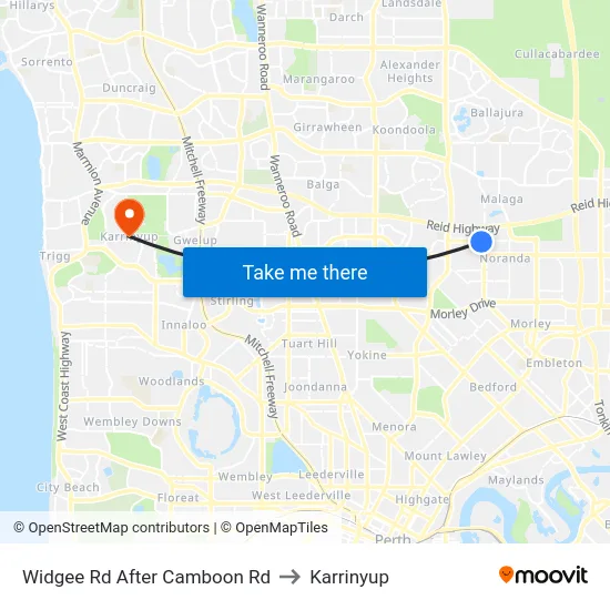 Widgee Rd After Camboon Rd to Karrinyup map