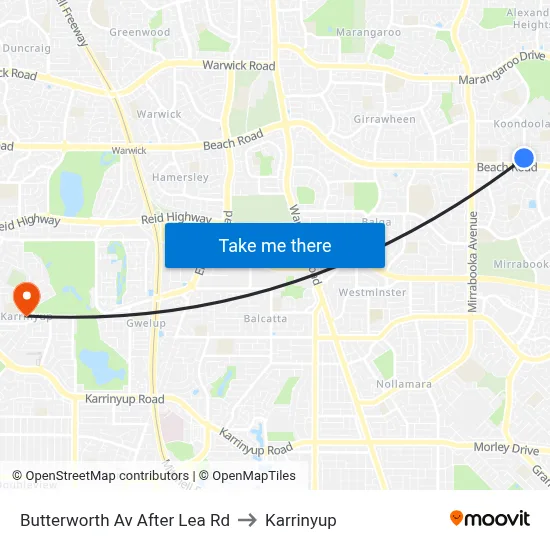 Butterworth Av After Lea Rd to Karrinyup map
