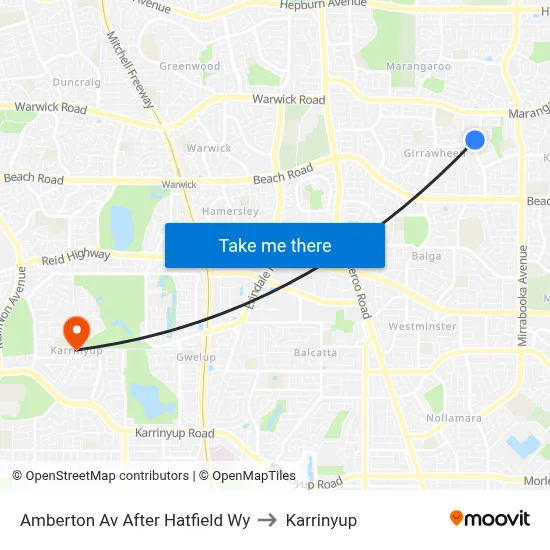 Amberton Av After Hatfield Wy to Karrinyup map