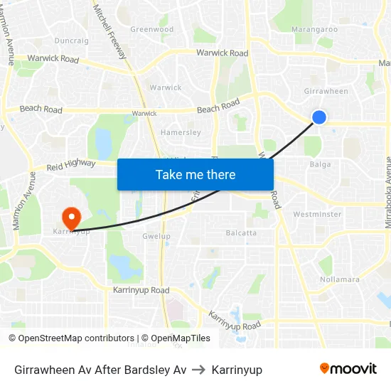 Girrawheen Av After Bardsley Av to Karrinyup map