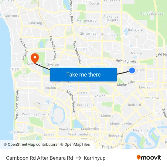 Camboon Rd After Benara Rd to Karrinyup map