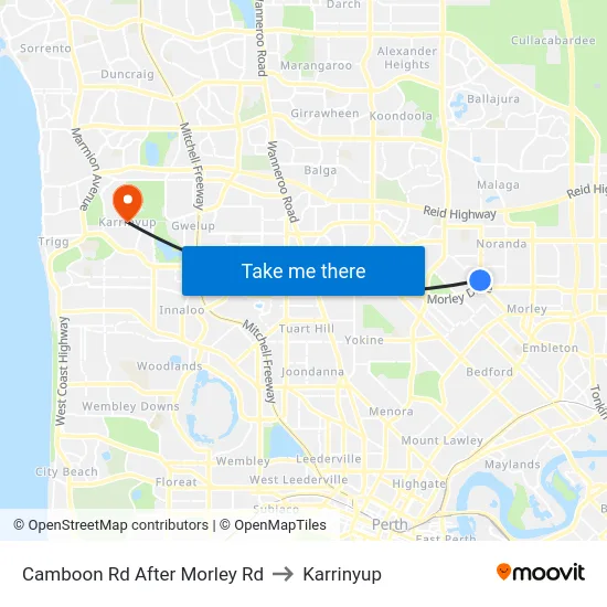 Camboon Rd After Morley Rd to Karrinyup map