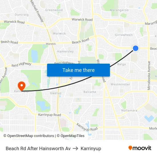 Beach Rd After Hainsworth Av to Karrinyup map