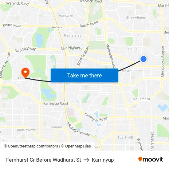 Fernhurst Cr Before Wadhurst St to Karrinyup map