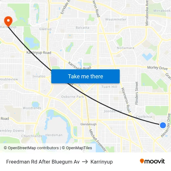 Freedman Rd After Bluegum Av to Karrinyup map
