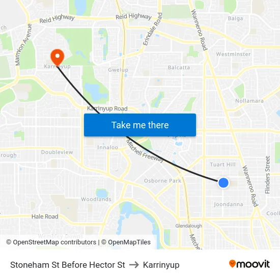 Stoneham St Before Hector St to Karrinyup map