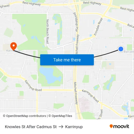 Knowles St After Cadmus St to Karrinyup map