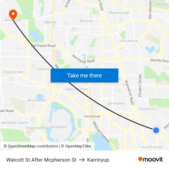 Walcott St After Mcpherson St to Karrinyup map