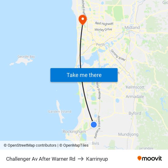 Challenger Av After Warner Rd to Karrinyup map