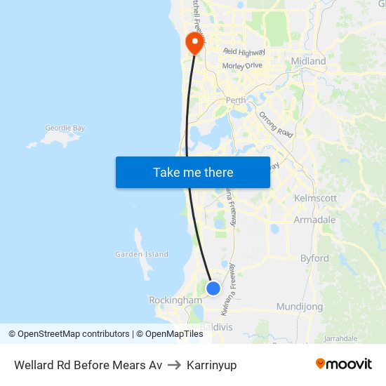 Wellard Rd Before Mears Av to Karrinyup map