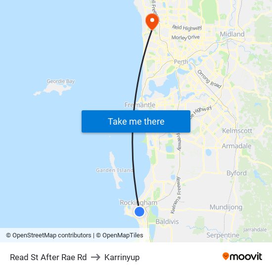 Read St After Rae Rd to Karrinyup map