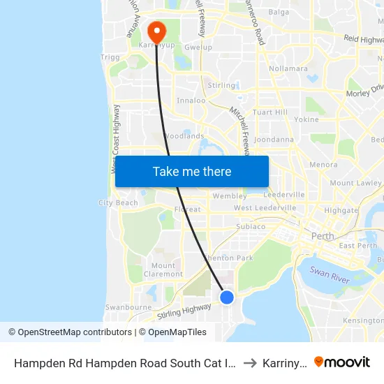 Hampden Rd Hampden Road South Cat Id 128 to Karrinyup map