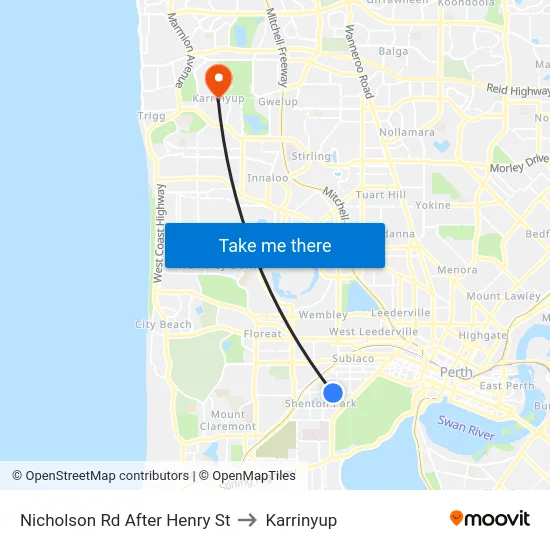 Nicholson Rd After Henry St to Karrinyup map